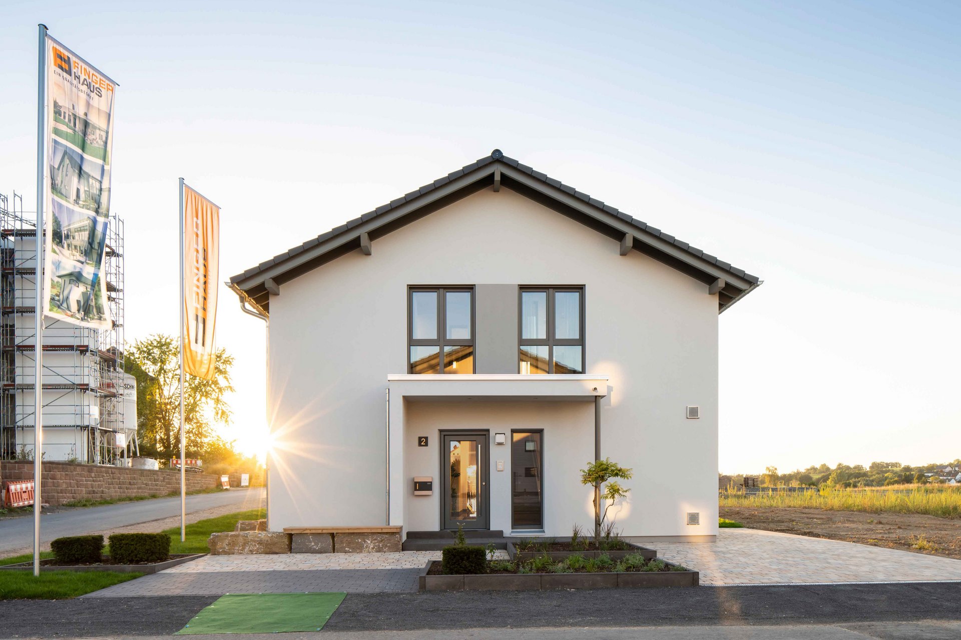 FingerHaus Projekt Büdingen: klassisches Einfamilienhaus mit Satteldach im Neubaugebiet Büdingen.